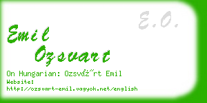 emil ozsvart business card